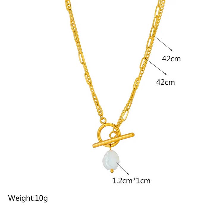 Sweet Cherry Sky - Wholesale Pendant/Charm Necklace - Titanium Steel Layered Necklace with Pearl