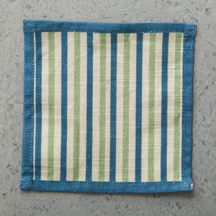 Guardanapo Cocktail Riscas Azul 15X15 por atacado de Mahe Homeware