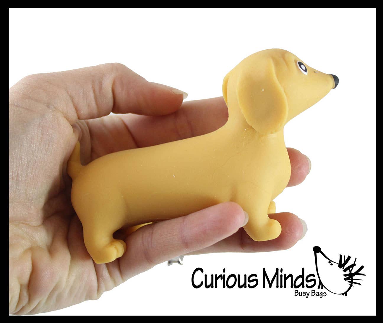 Curious Minds Toys – wholesale Squishy toy – Kids & Baby – 1 Stretchy Weiner Dog Crushed Bead Sand Filled - Doggy Lover13