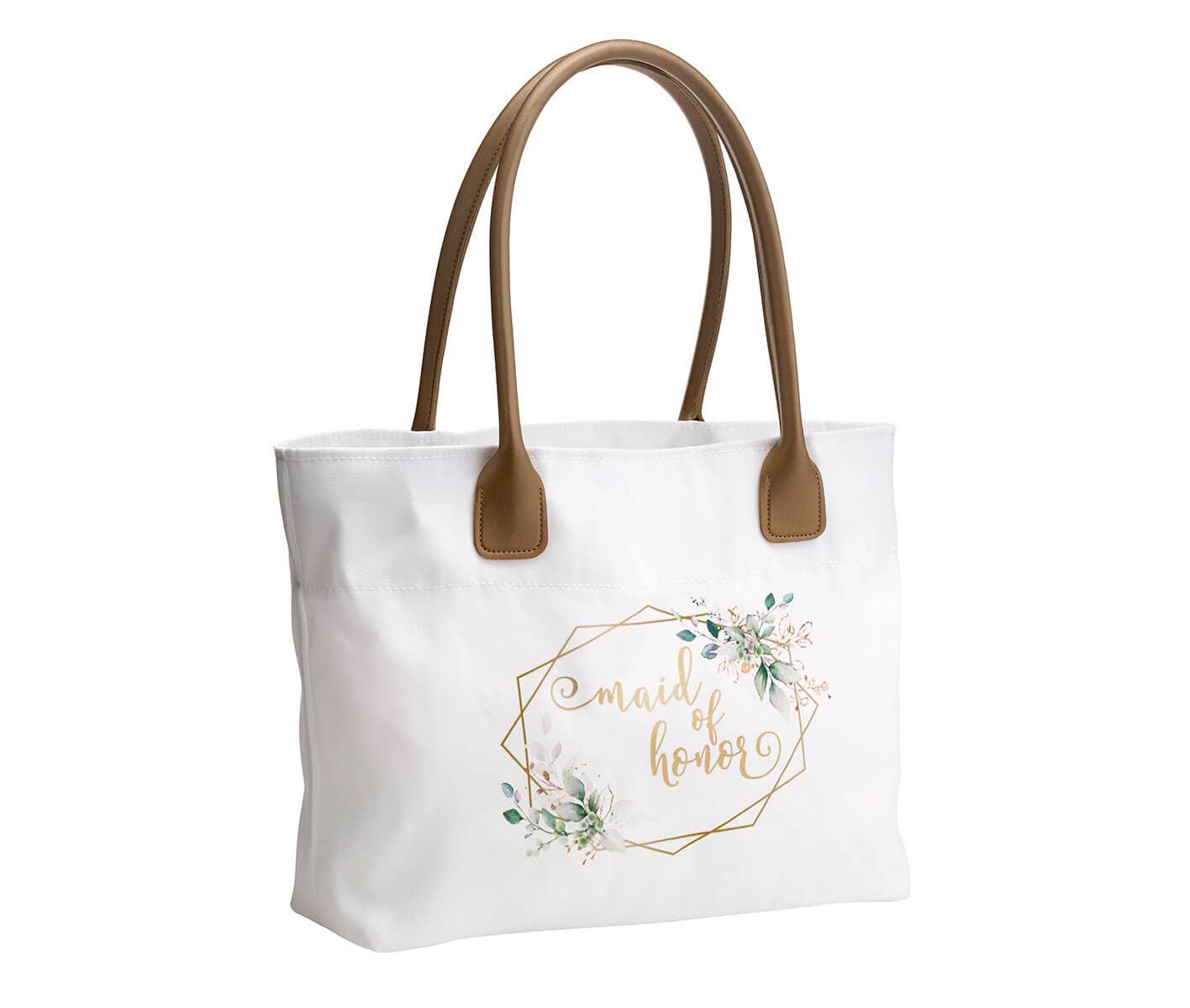 Lillian Rose - Wholesale Tote Bag - Women's - Botanical and Gold Geometric Maid of Honor Wedding Tote Bag