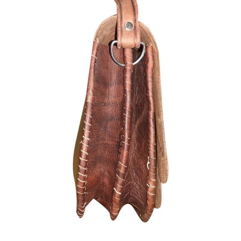 Hecho a mano - Vendita all'ingrosso Tracolla - Donna - Borsa media in pelle a doppia foglia con due scomparti5