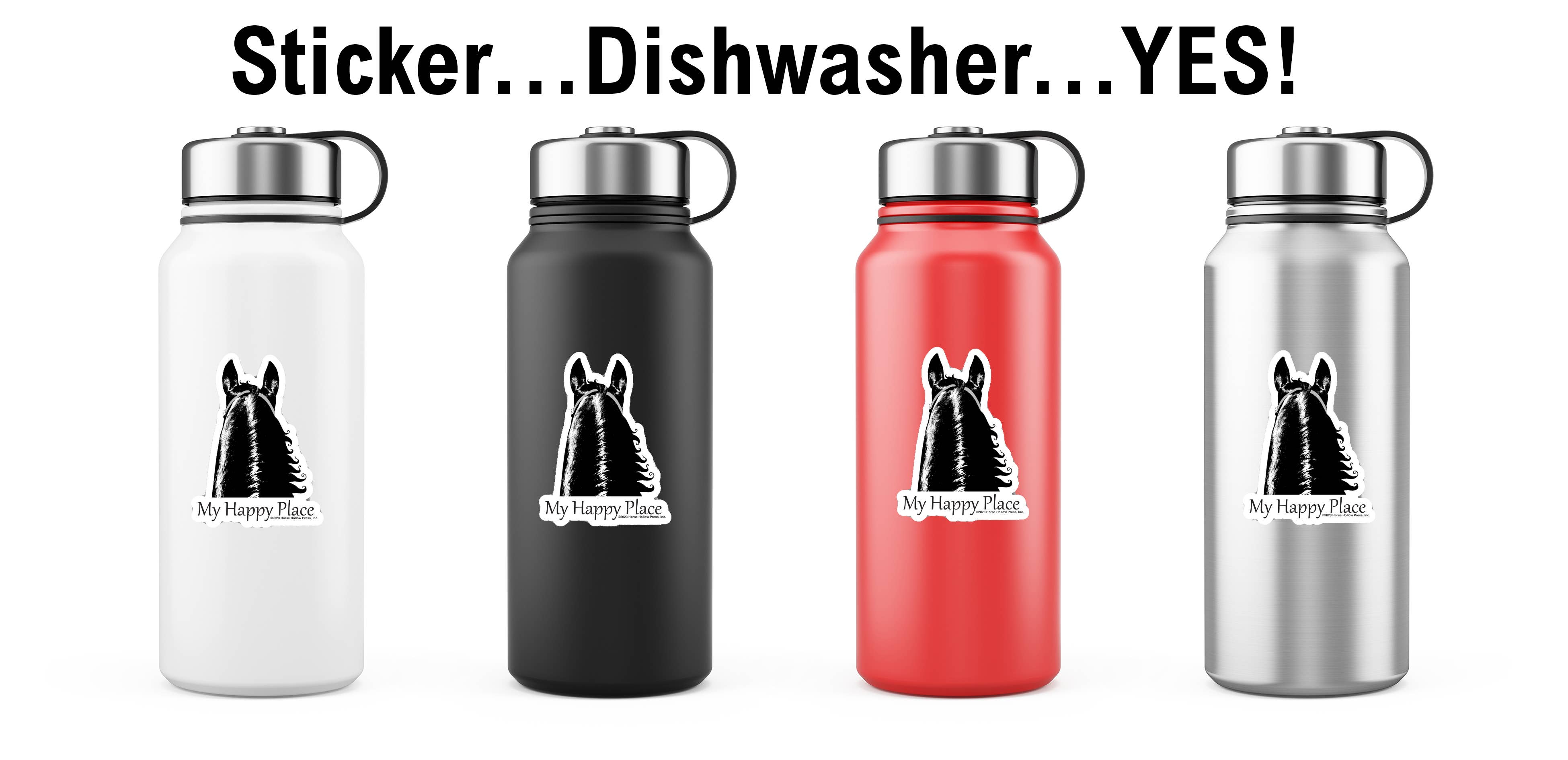Horse Hollow Press - Wholesale Sticker - 3" Tumbler Horse Sticker / My Happy Place / WATERPROOF14
