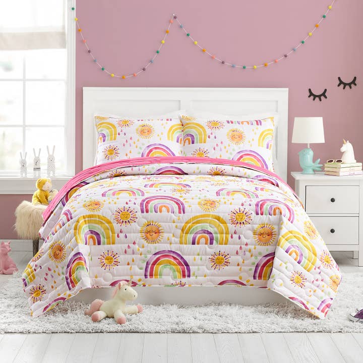 Rainbow & Suns Quilt Set (2pc/3pc) by Urban Playground for wholesale by Peking Handicraft