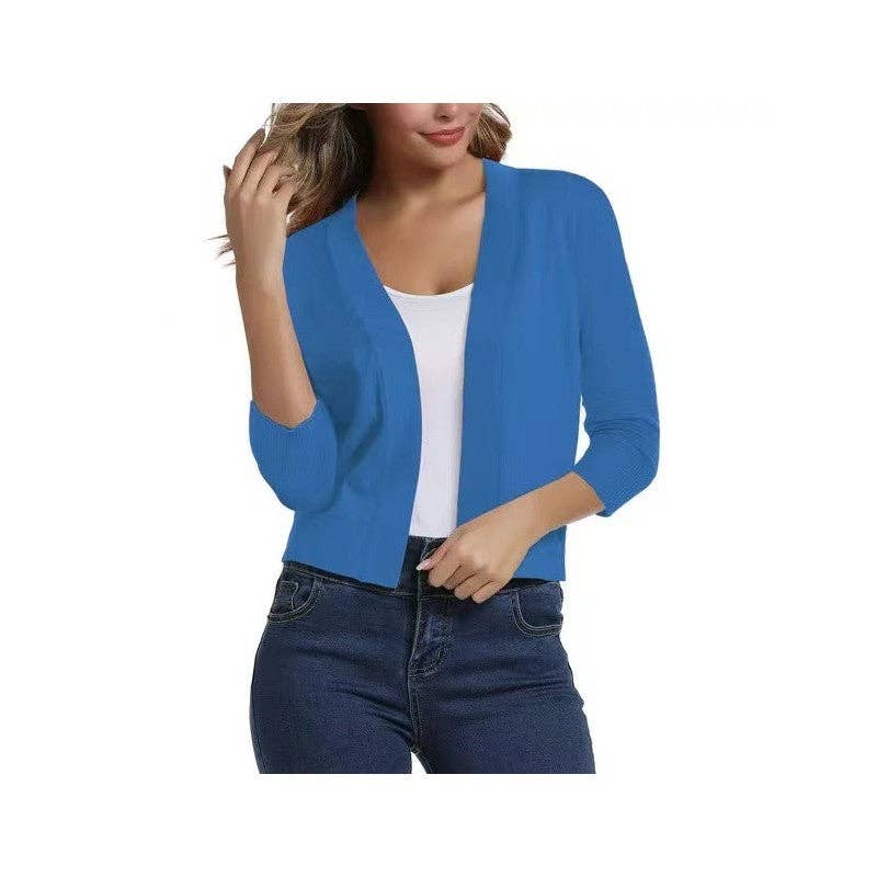 Sheer Trend - Wholesale Cardigan - Dames - Effen Kleur Eenvoudig Gebreid Vest3