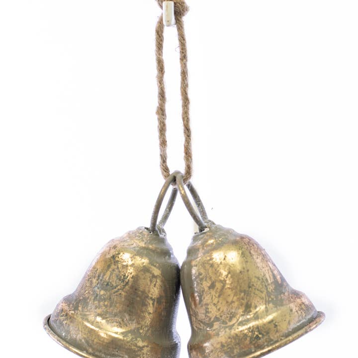 Beautiful Golden Double Bells for wholesale by Oak Street Wholesale