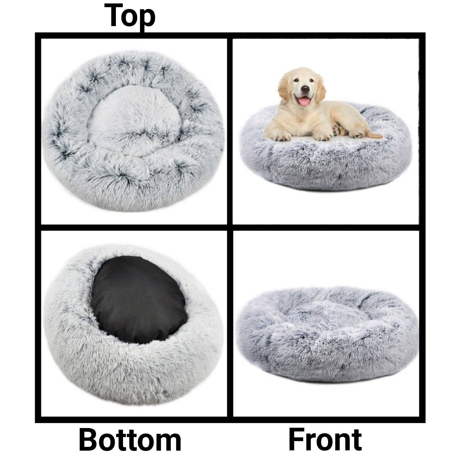 Mr. Peanut's - Wholesale Pet Bed - Dog - Mr. Peanut's 23" OrthoPlush® Pet Bed - Gray Two Tone2