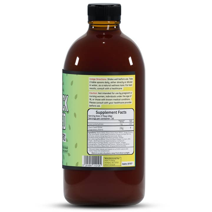 Herb To Body - Wholesale Oral Supplement/Vitamin - Black Seed Bitter 16oz