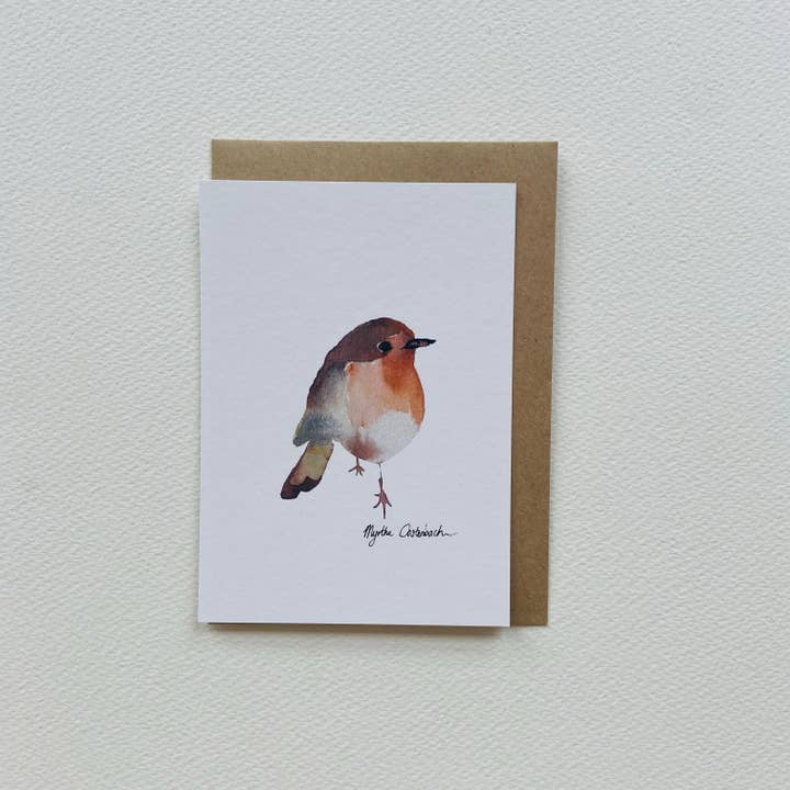 Tarjeta Robin bird para venta al por mayor de Myrthe Oostenbach Art