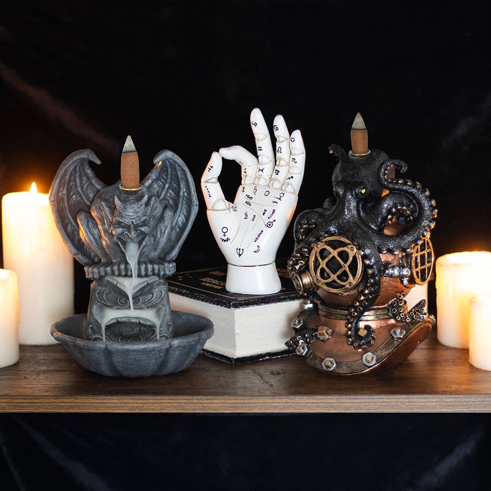 Something Different Wholesale - Wholesale Incense Holder - Steampunk Kraken on Diver's Helmet Backflow Incense Burner6