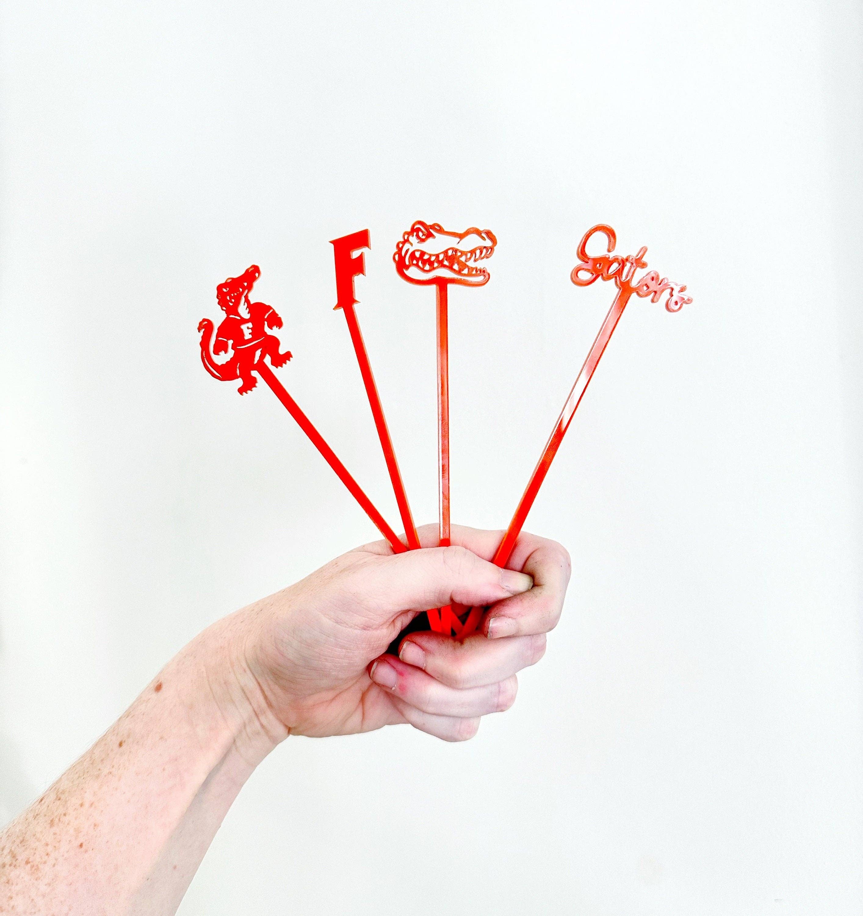 Lucky Lemon Paper Co. - Wholesale Drink Stirrer - Florida Gators Stir Stick Set0