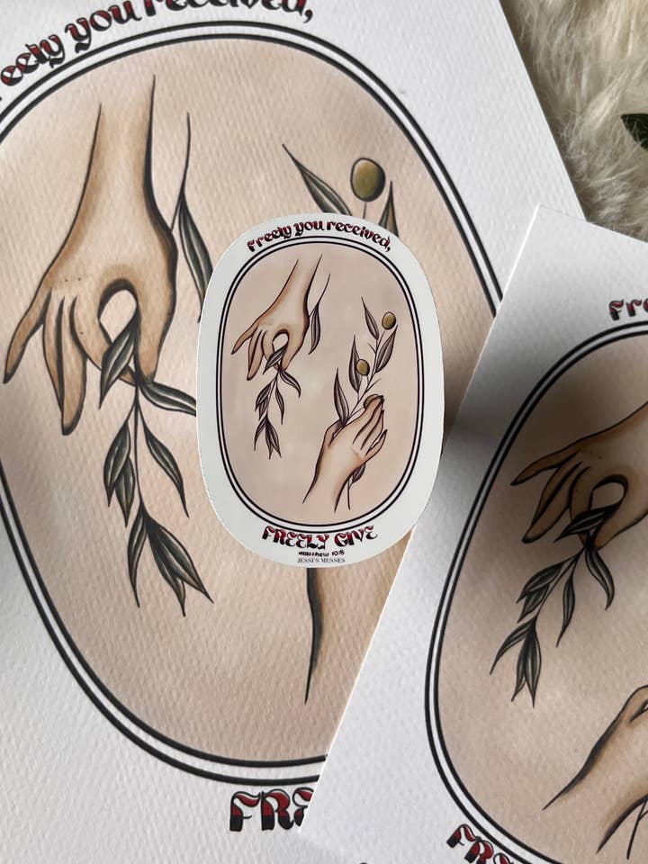 Matthew 10:8 Give Freely Sticker for wholesale by Jessi's Messes