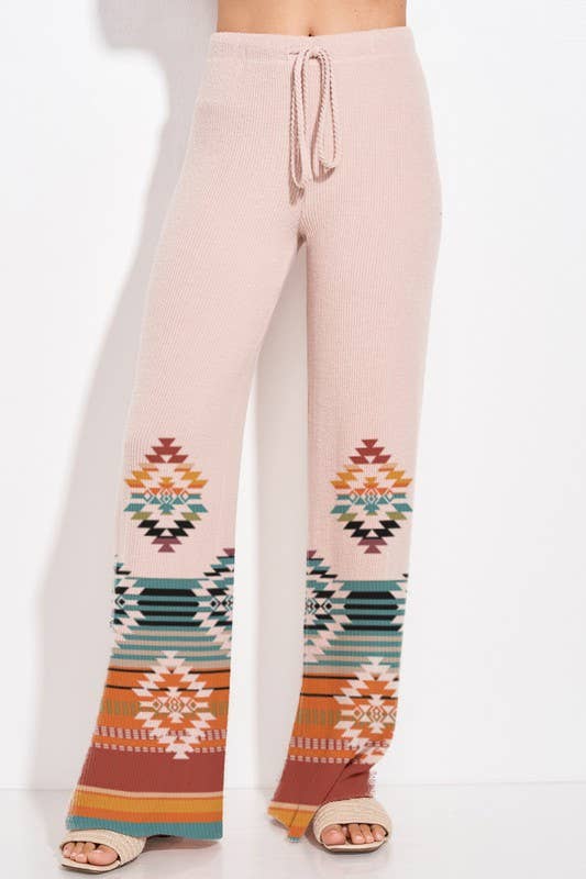 MintChoco - Wholesale Lounge Set - Women's - Aztec print rib loungewear set p14