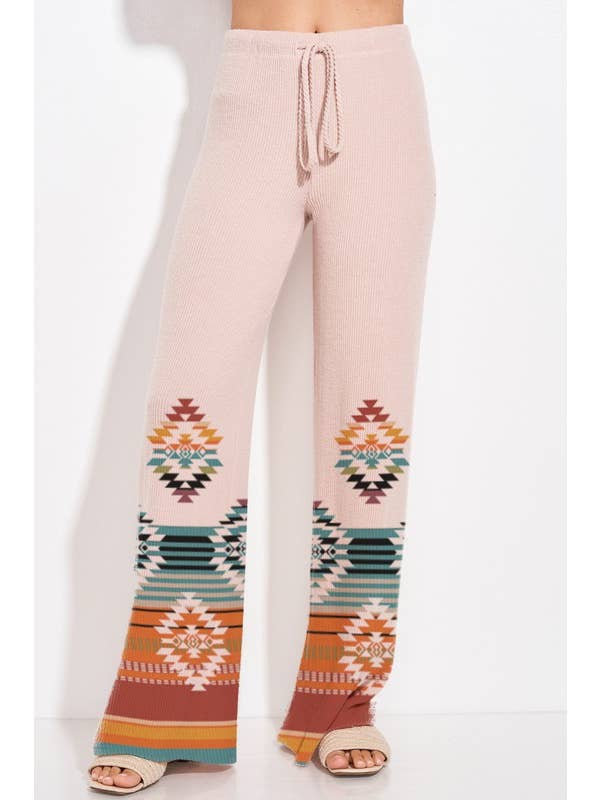 MintChoco - Wholesale Lounge Set - Women's - Aztec print rib loungewear set p14