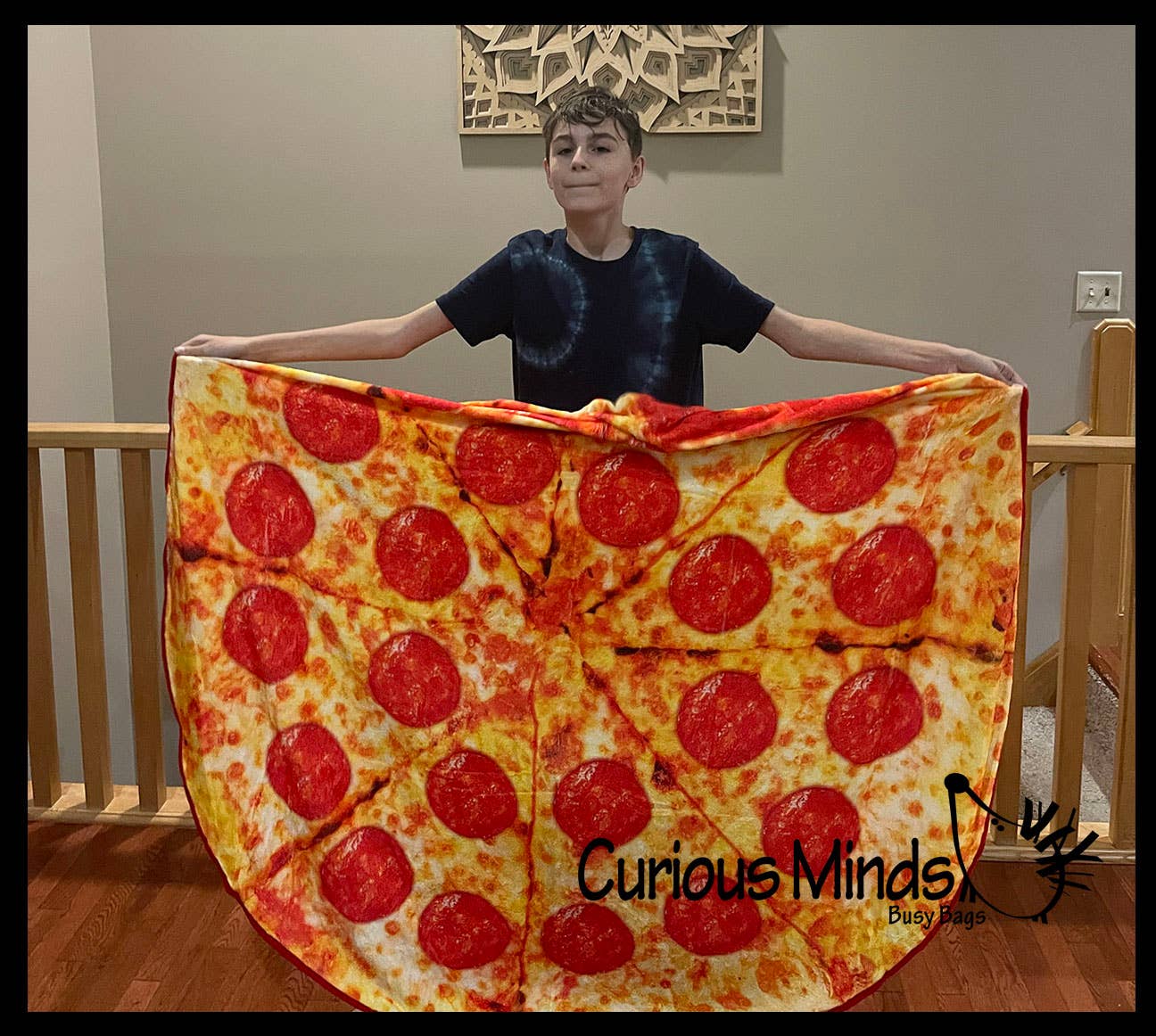 Curious Minds Toys - Wholesale Throw Blanket - 1 Cute Pepperoni Pizza Blanket - Round 5 Foot Circle 60" x 64