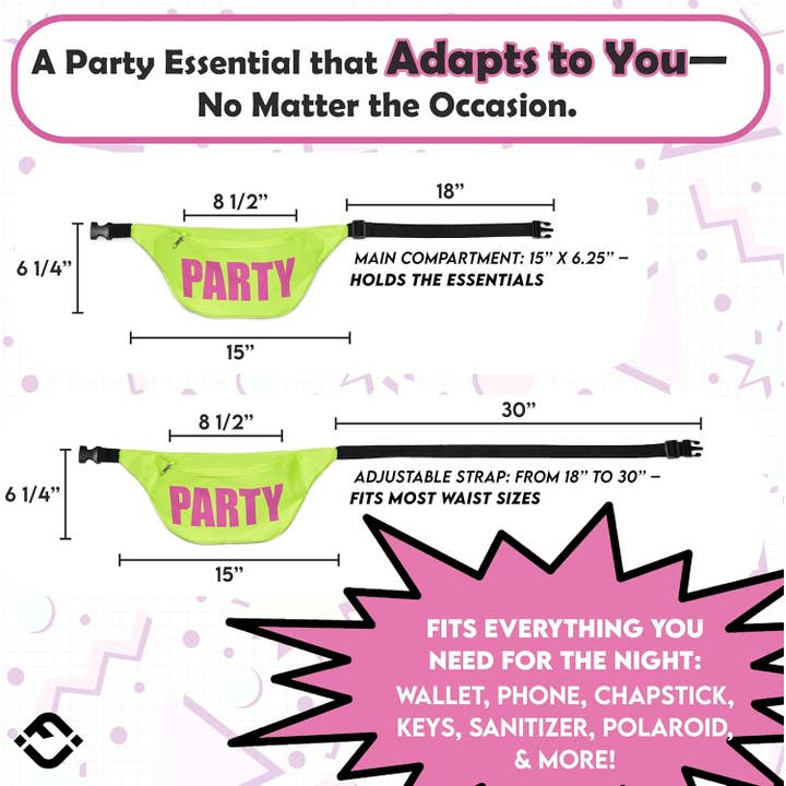 Funky Junque - Wholesale Belt Bag - Women's - 3 Pack: Party Neon Fanny Pack6