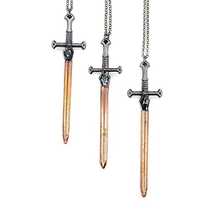 The Sentinel Blade-Snowflake Obsidian Coffin//Electroformed for wholesale by MergingMetals