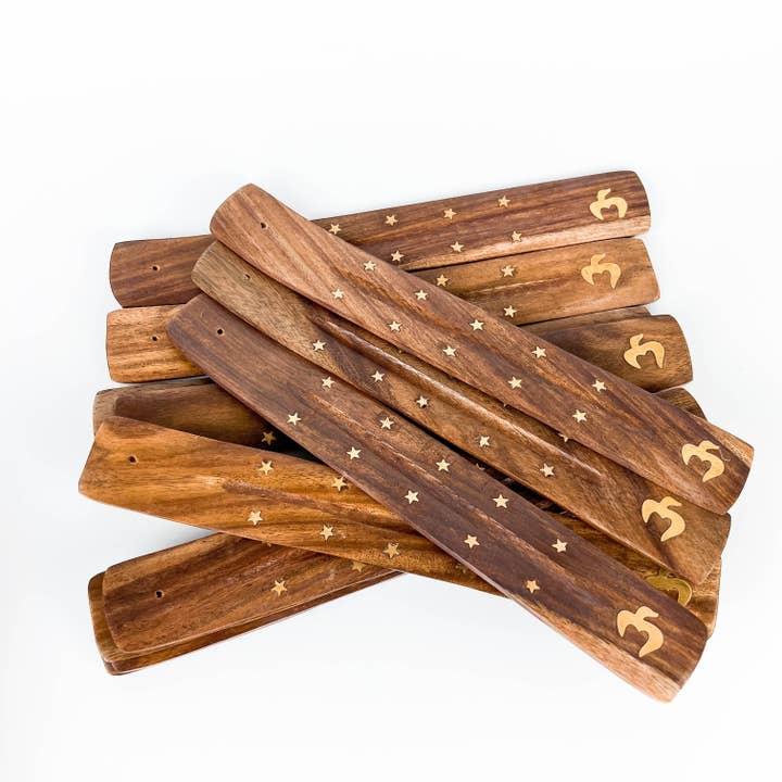 12 stycken om trä rökelse båt brännare - 10"L för wholesale av GREENROOTS USA LLC