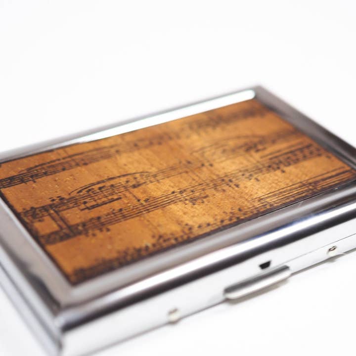 Mens Holiday Gift - Real Wood Music Note Credit Card Wallet for wholesale by Resolute Star