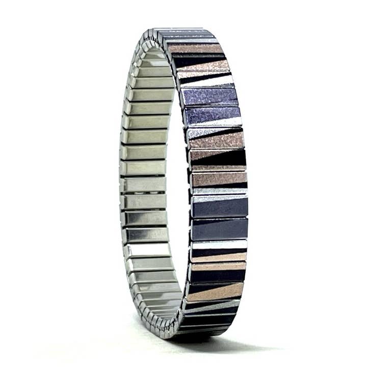 Stainless steel 10mm bracelet - Lines Art 30S10 for wholesale by Urband London
