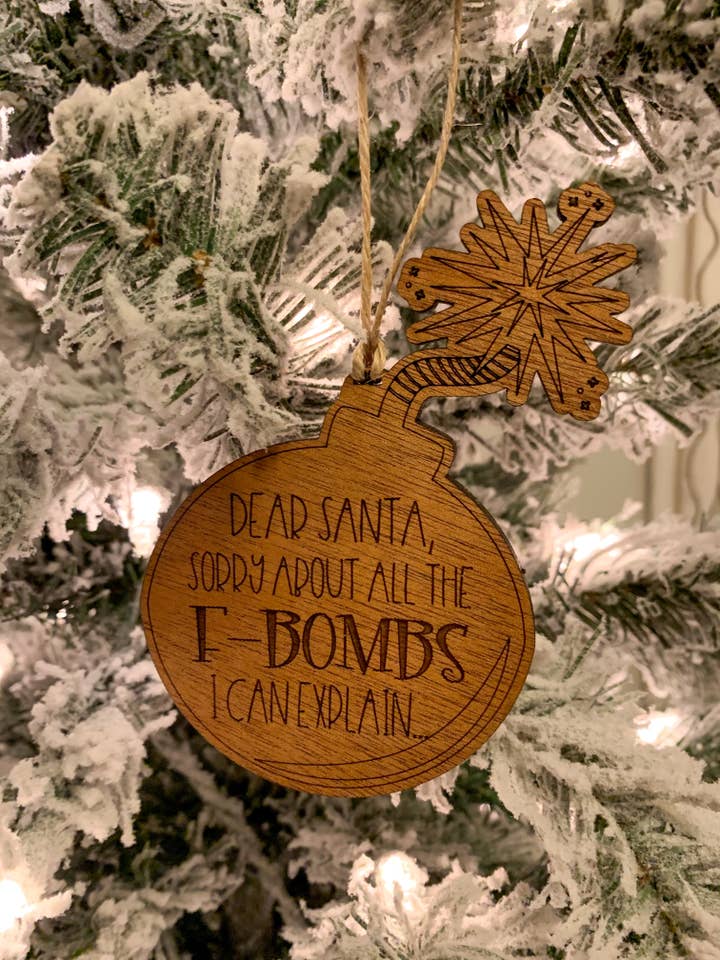 F-Bomb I can Explain Christmas Ornament for wholesale by Three Busy Bees Creations