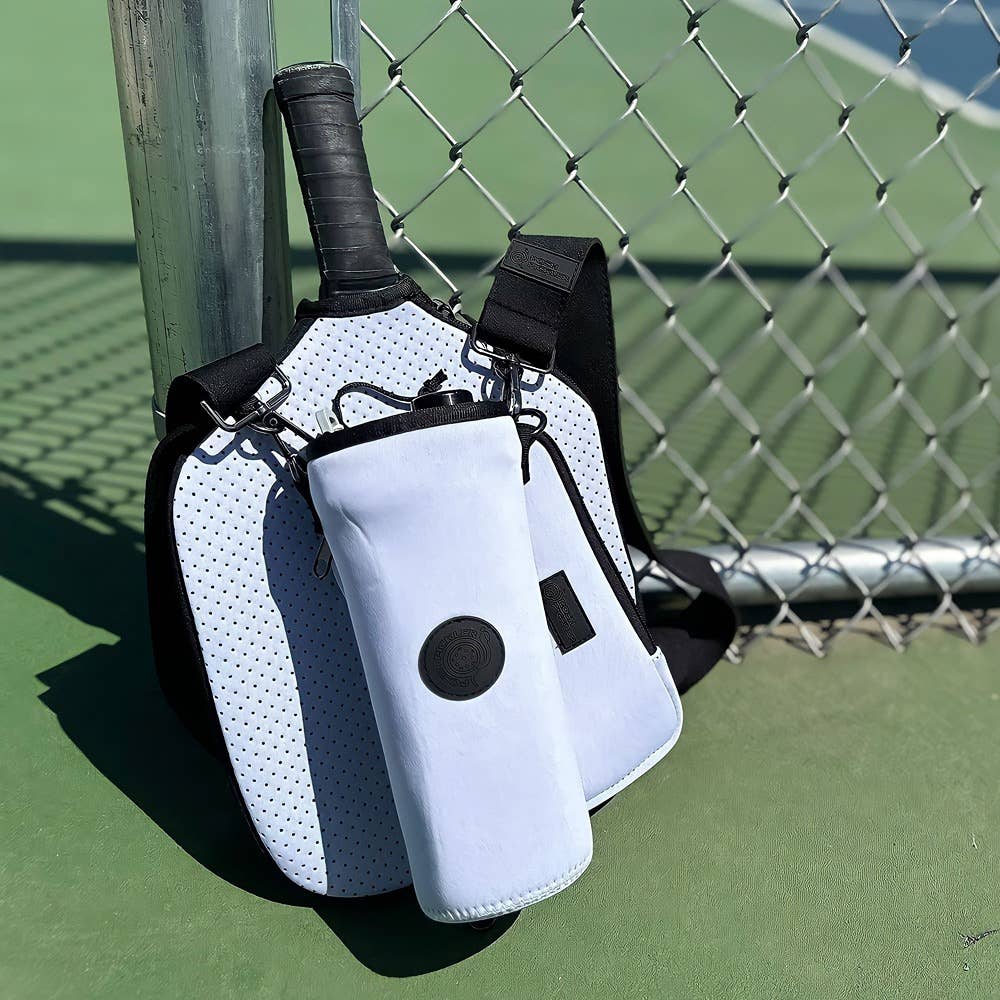 Posh Pickler Pickleball - Wholesale Sporting Accessories - Clip-On Water Bottle / Pickleball drawstring pouch - White5