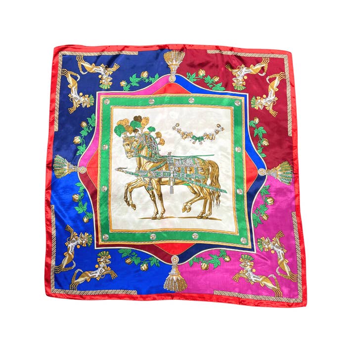 Lili Scarves (US Duty Free) - Wholesale Scarf - Women's - Armed Horse Pattern Silk Touch Square Scarf9