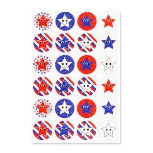 Bulk 25 Sheets Patriotic Shining Star Stickers