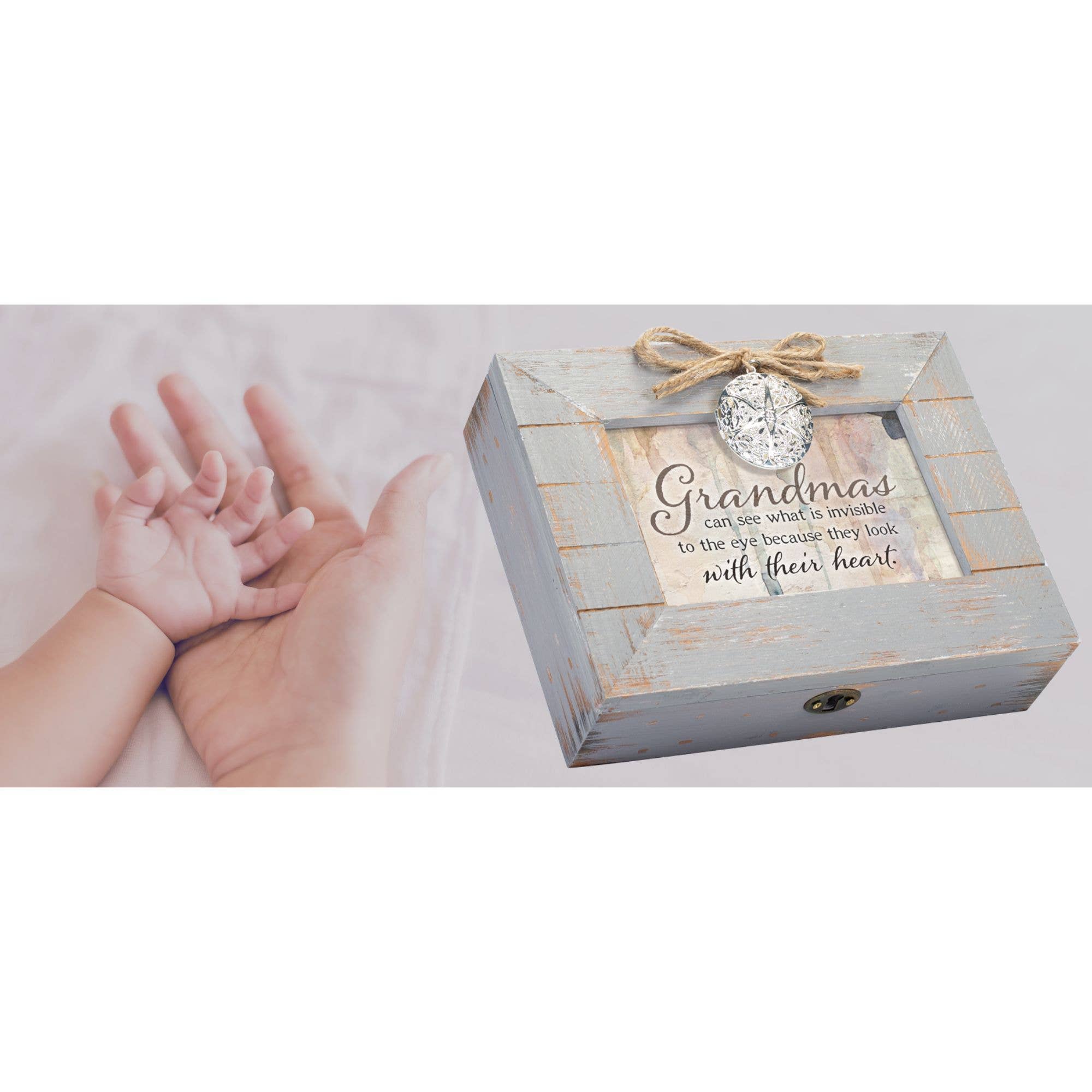 Magnolia - Wholesale Decorative Box - Locket Distressed Music Box Grandmas Look With Their Heart1