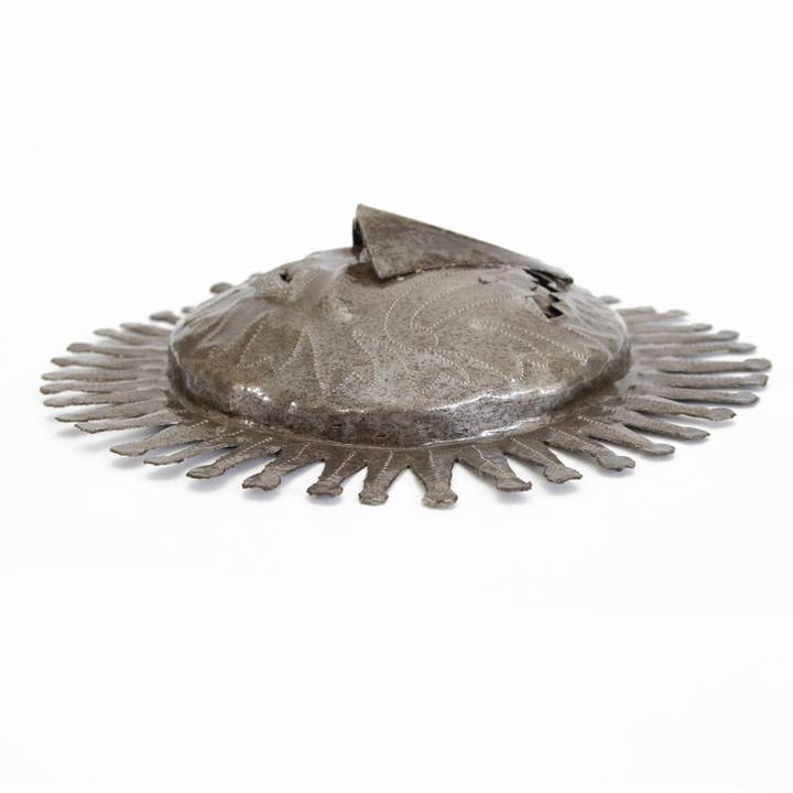 Global Crafts - Wholesale Wall Accent - 10" Aztec Sun Haitian Metal Drum Wall Art