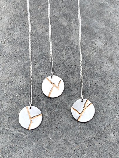 Graceful Sage - Wholesale Pendant/Charm Necklace - Kintsugi Necklace for Women, Imperfection kintsugi jewelry2