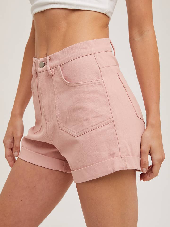 Bluivy - Wholesale Shorts - Women's - HIGH-RISE DENIM MOM SHORTS SIDE POCKETS