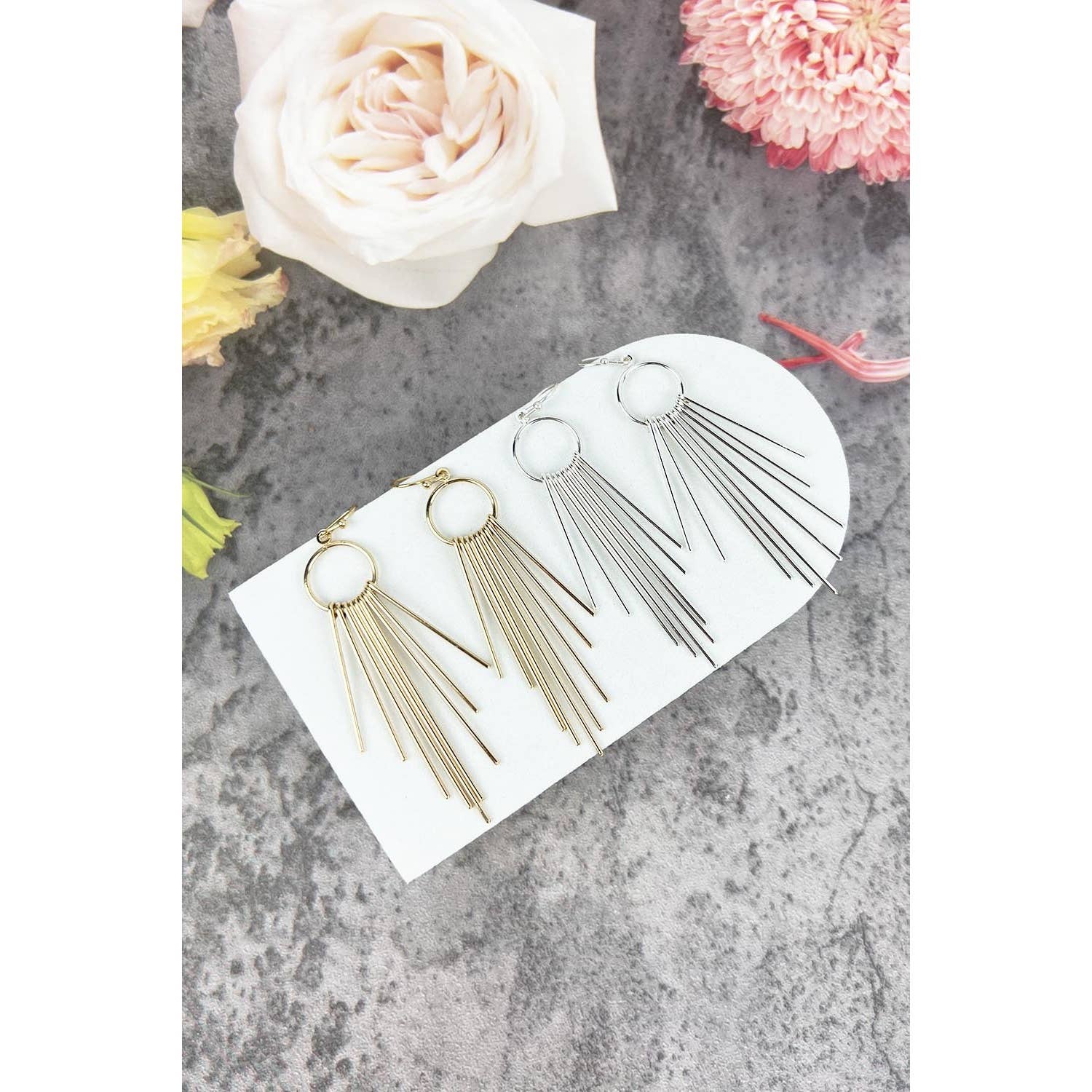 JHP Collection - Wholesale Dangle Earrings - ROUND DROP  TASSEEL FASHION HOOK EARRINGS5