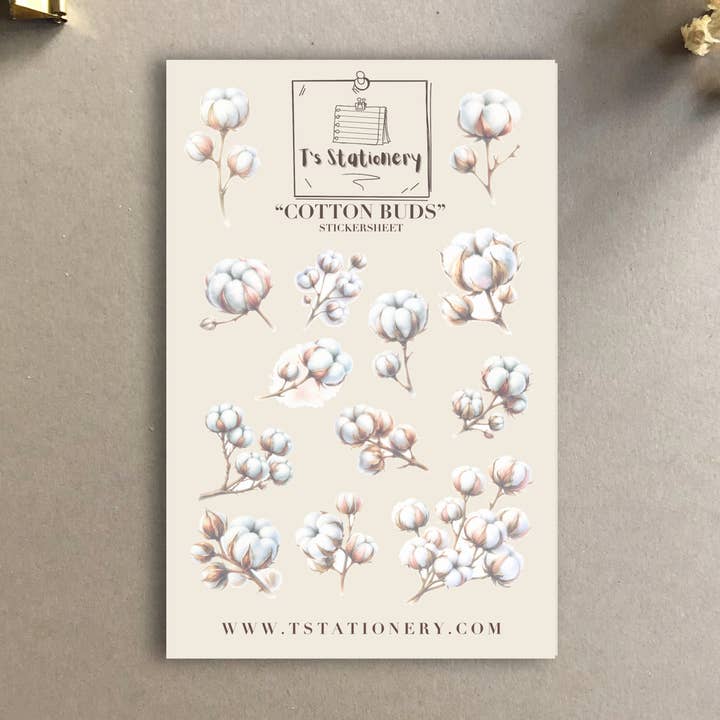 Foglio adesivo «Cotton Buds» per la vendita all'ingrosso da parte di T's Stationery