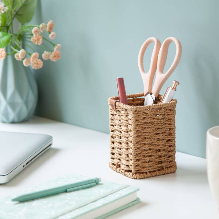 U Brands - Wholesale Basket - U Brands Somerset Woven Pencil Cup Brown1