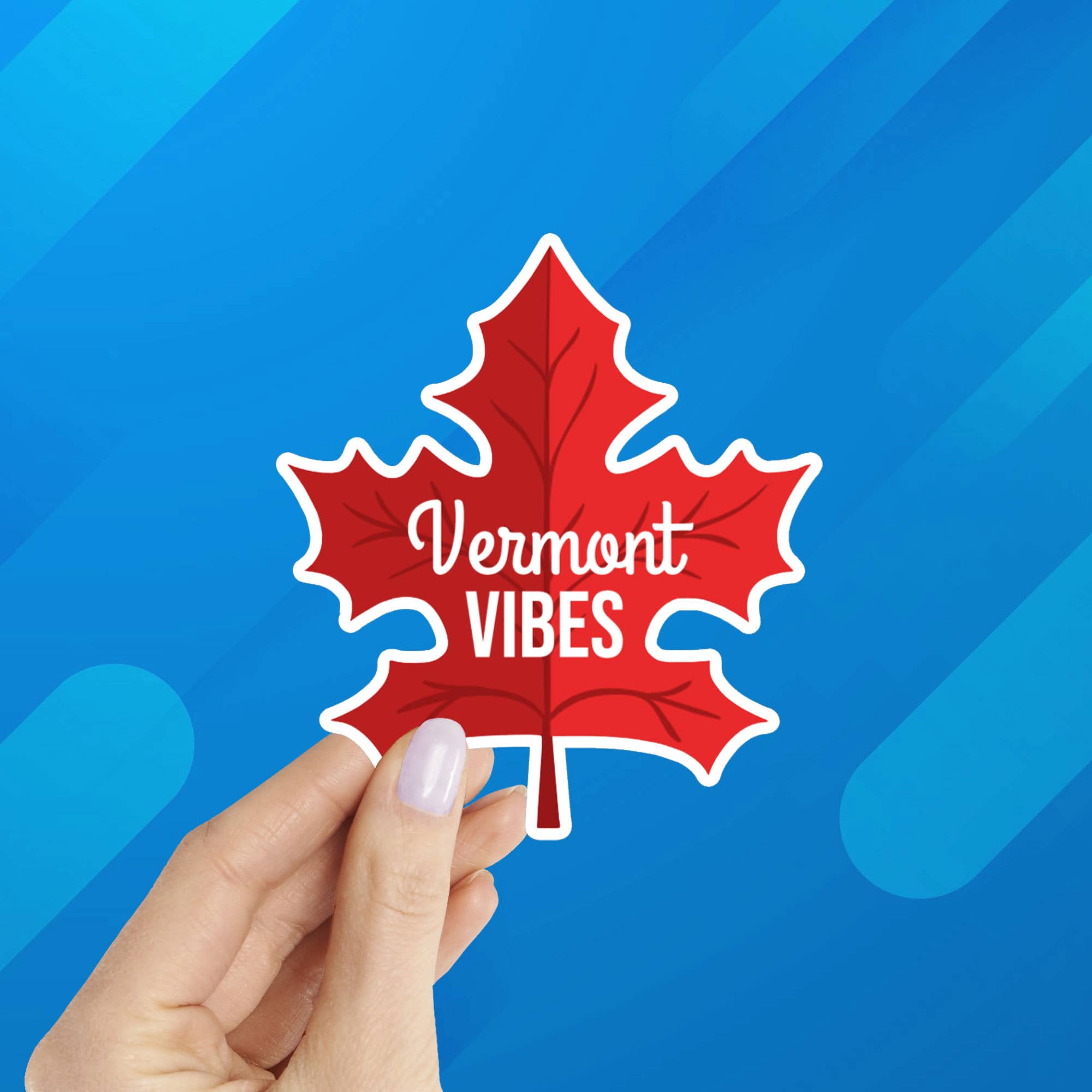 Coastal Creators of Connecticut - Wholesale Sticker - Vermont Vibes Maple Leaf Laptop Sticker3