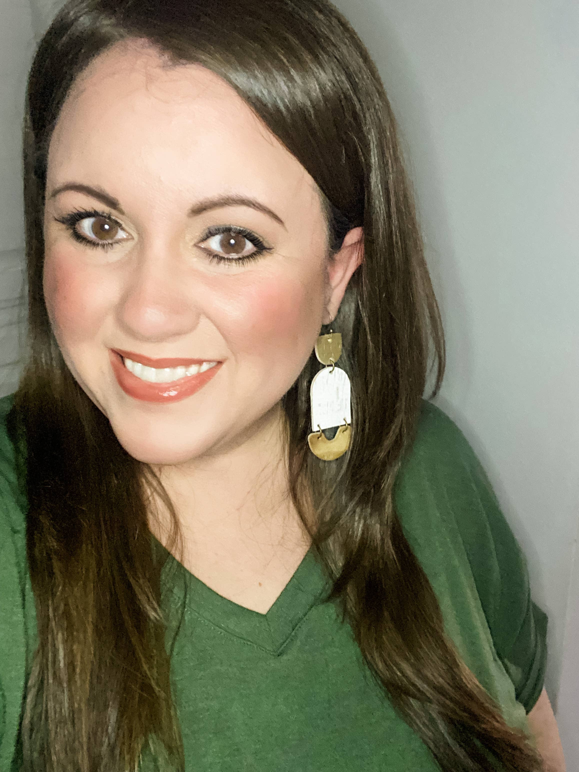 Anabelle+Oak - Wholesale Dangle Earrings - Neutral Geometric Drops | handmade leather cork earrings1