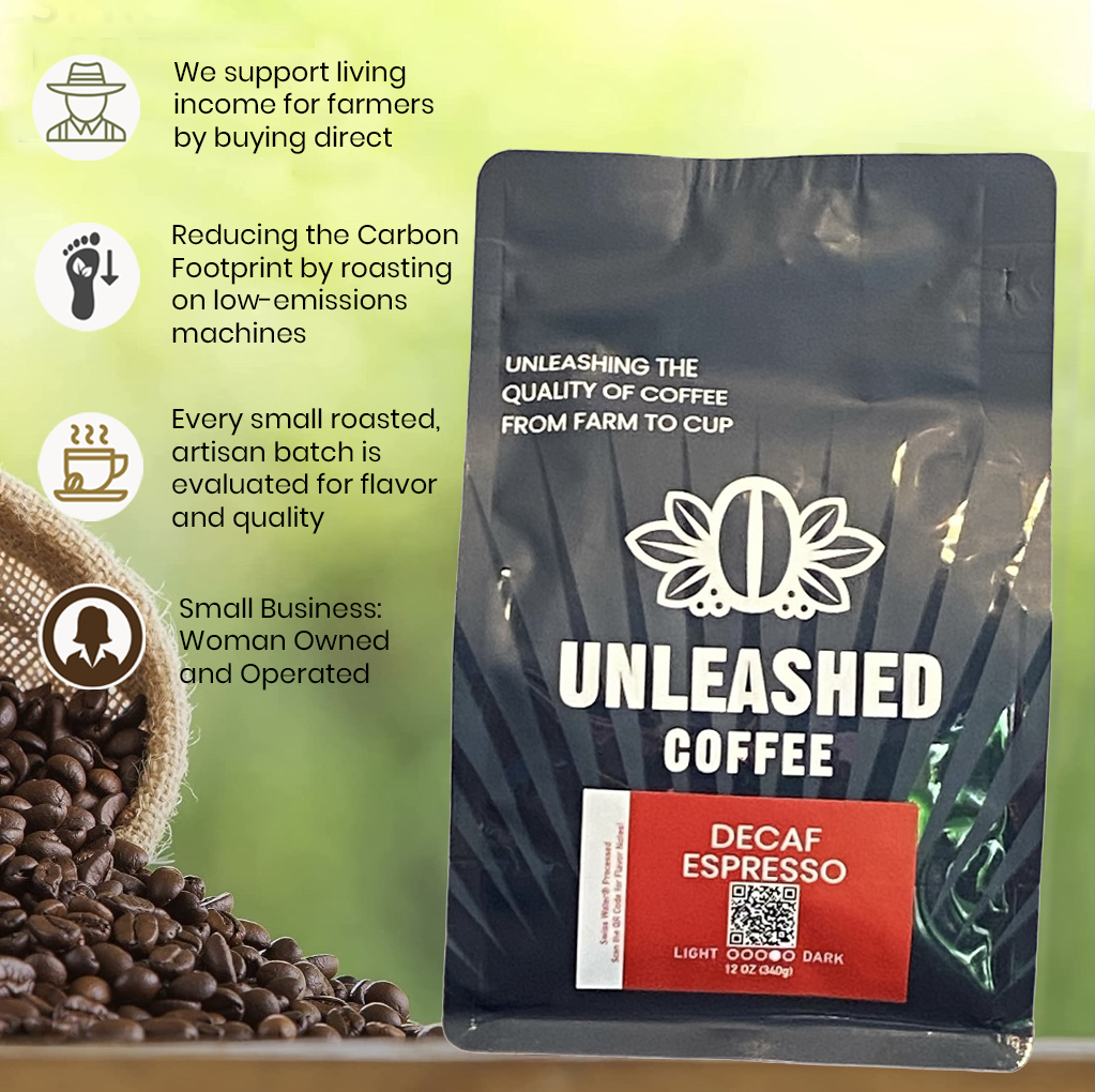 Unleashed Coffee Co LLC - Wholesale Coffee Beans - Decaf Espresso -Swiss Water® Decaf Coffee6