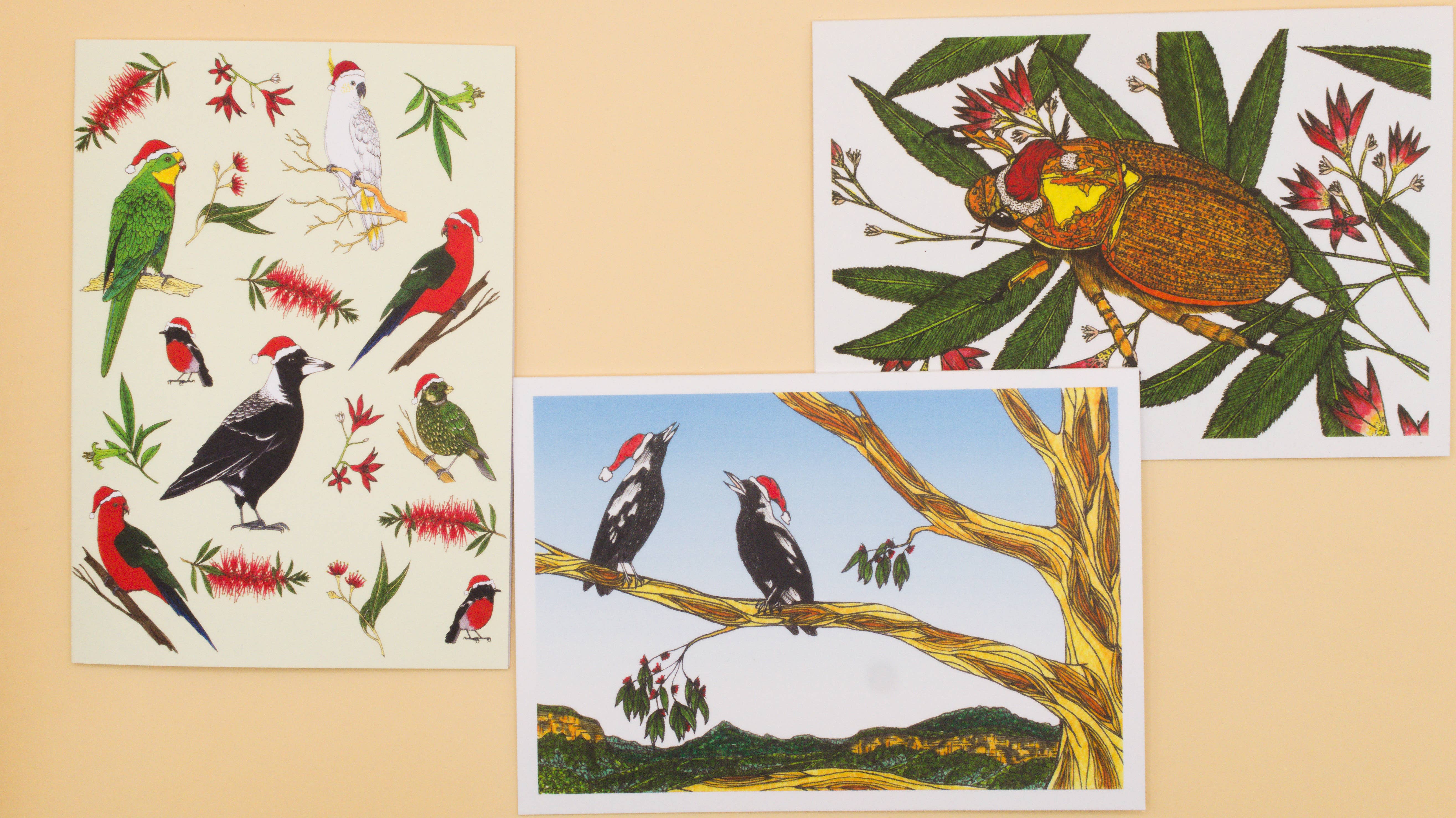 Sunshine Sea Art – Engroshandel Julekort – Julesamling Sæt med 6 Australske Julekort4