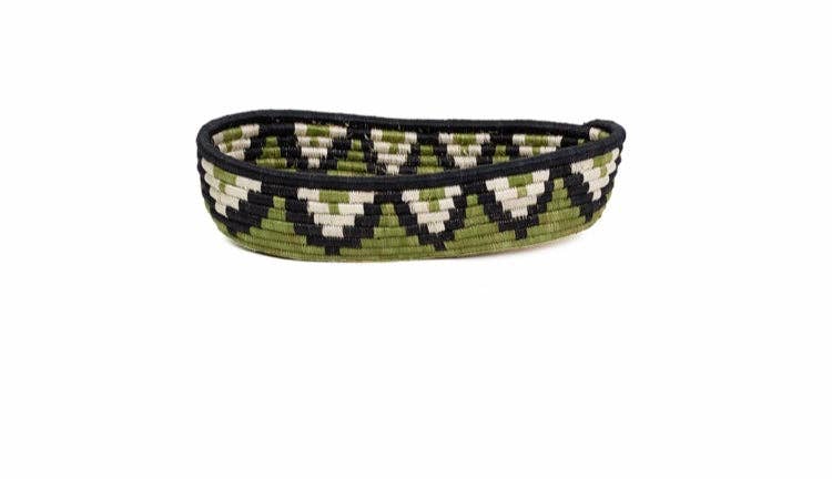 The African Home Goods – wholesale Basket – African Basket | Rwanda Woven Bread Basket Oval Basket for Storage, Organization or Serving | Great for Remote Controller Storage or Baby Diapers and Wipes or Serving Bread on The Table- 11" Long, 7" Wide, 2.5" Tall  Green0