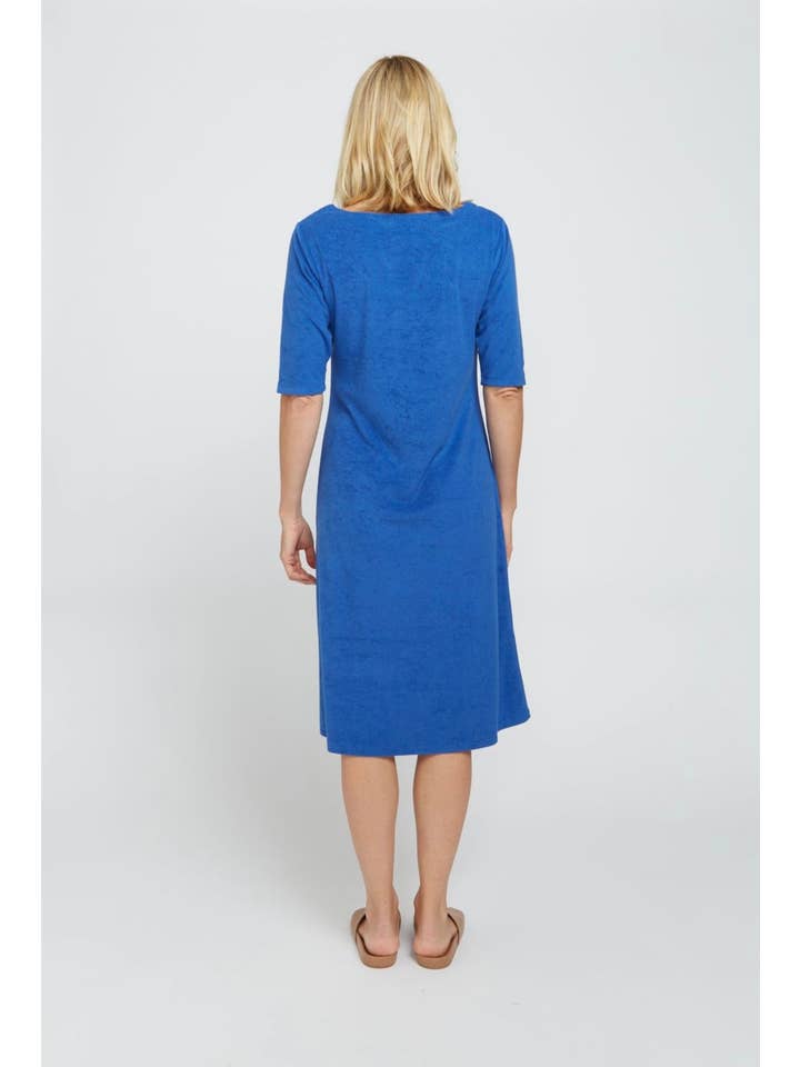 Jac Cadeaux - Vente Robe – femme - Robe en tissu éponge Saint-Tropez - Bleu azur2