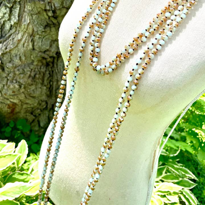 Bohemian Grace - Grace & Grit - Vendita all'ingrosso Collane di perline/perle - Collana con rosario sfaccettato ALJ Ocean Reef