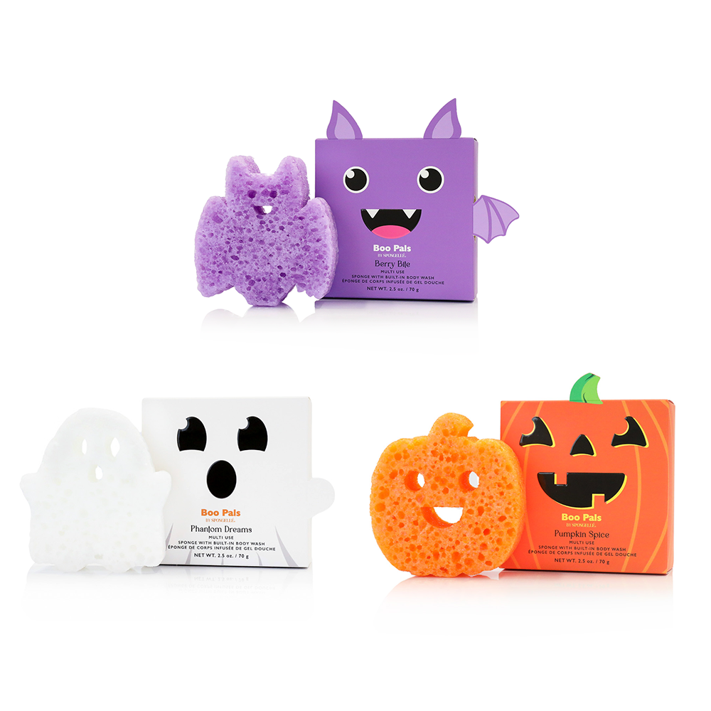 Spongellé | Easter Gifts | Mother's Day 2026 | Spring Gifts - Wholesale Bath Pouf/Sponge - Boo Pals Halloween 2026 Buffer Assorted Pack1