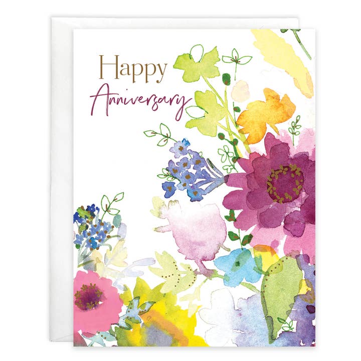 GINA B DESIGNS - Wholesale Anniversary Card - With Scripture Anniversary Greeting Card - Love Blooms