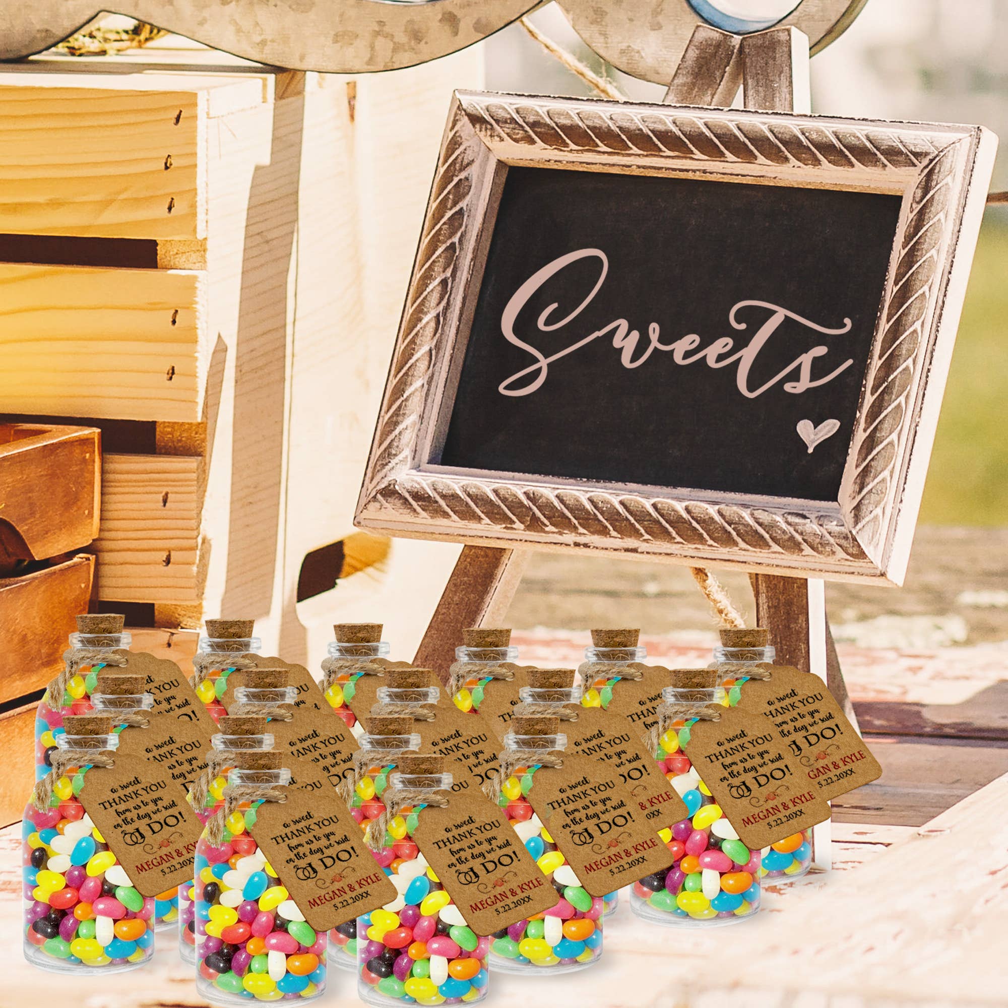 The Twiddlers - Wholesale Jar - 20 Mini Glass Jars with Cork Stoppers, String and Labels4