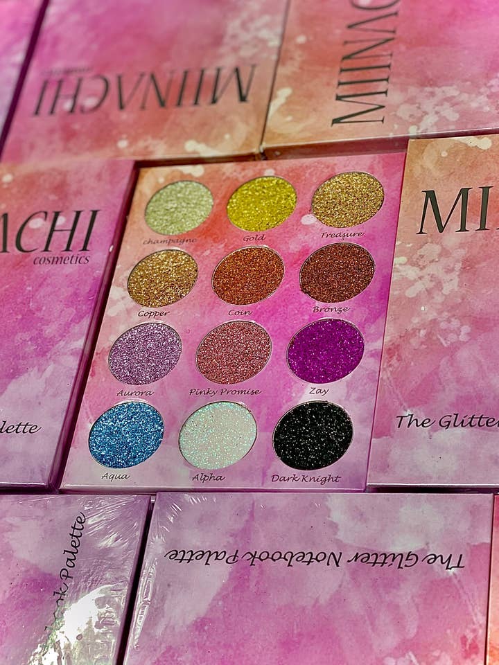 Miinachi Pressed Glitter Notebook Palette for wholesale by Miinachi Cosmetics