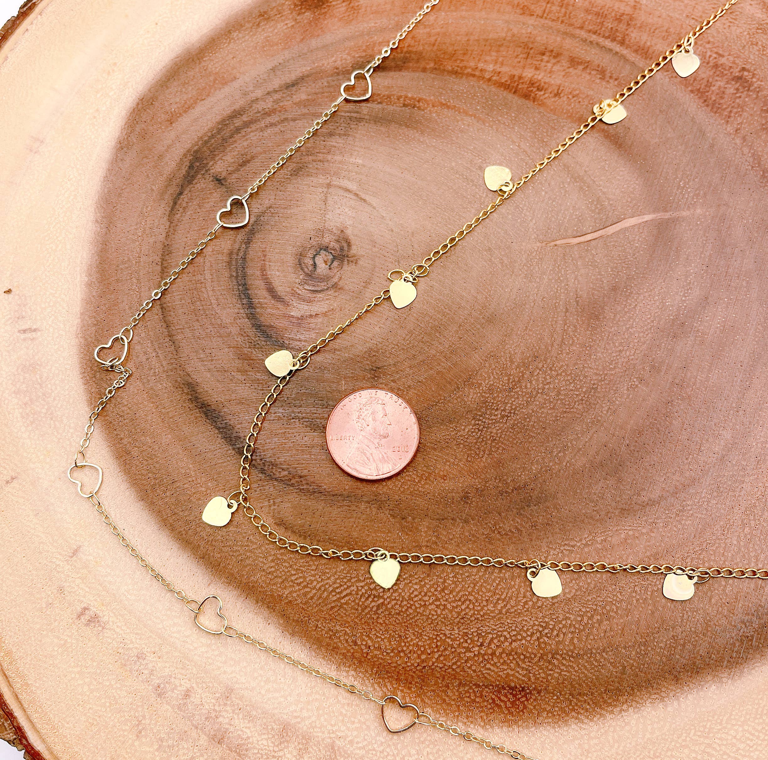 Beads Creation – Engroshandel Håndværk forsyninger – Dejlig hjertecharmekæde til fod, CH1664