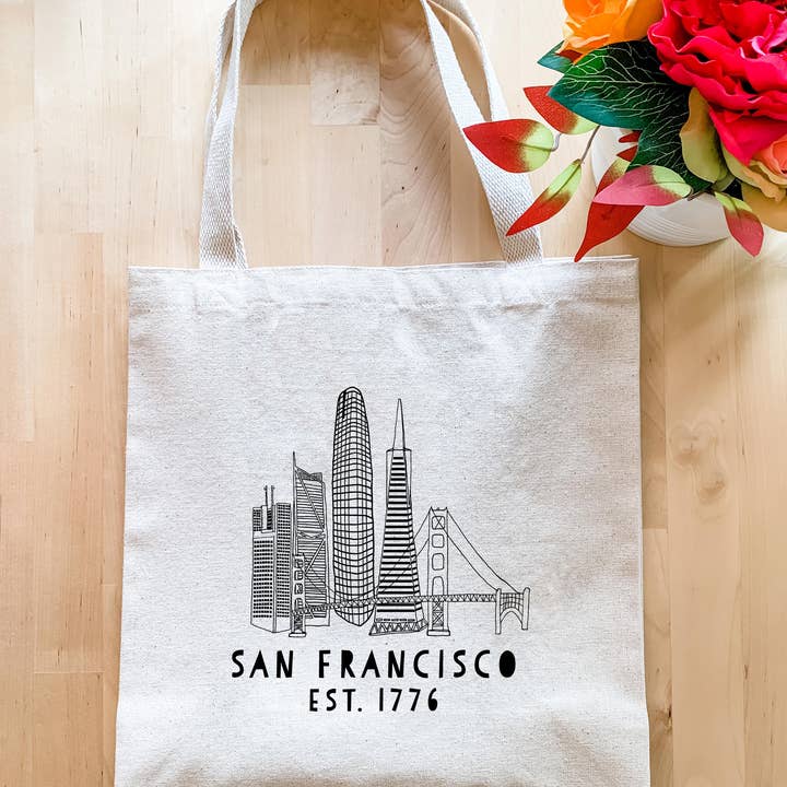 Moonlight Makers - Wholesale Tote Bag - Unisex - San Francisco, CA Skyline - Canvas Tote Bags - Cali2