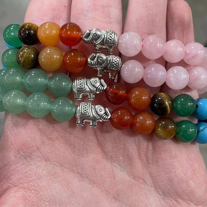 Keystone Crystals - Wholesale Beaded bracelet - Gemstone Chakra Healing Bracelets 8mm - Wholesale12