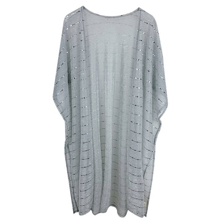 Fashion City – Engroshandel Kimono - Dame – Gennemsigtig Glitter Strip Summer Lurex Kimono