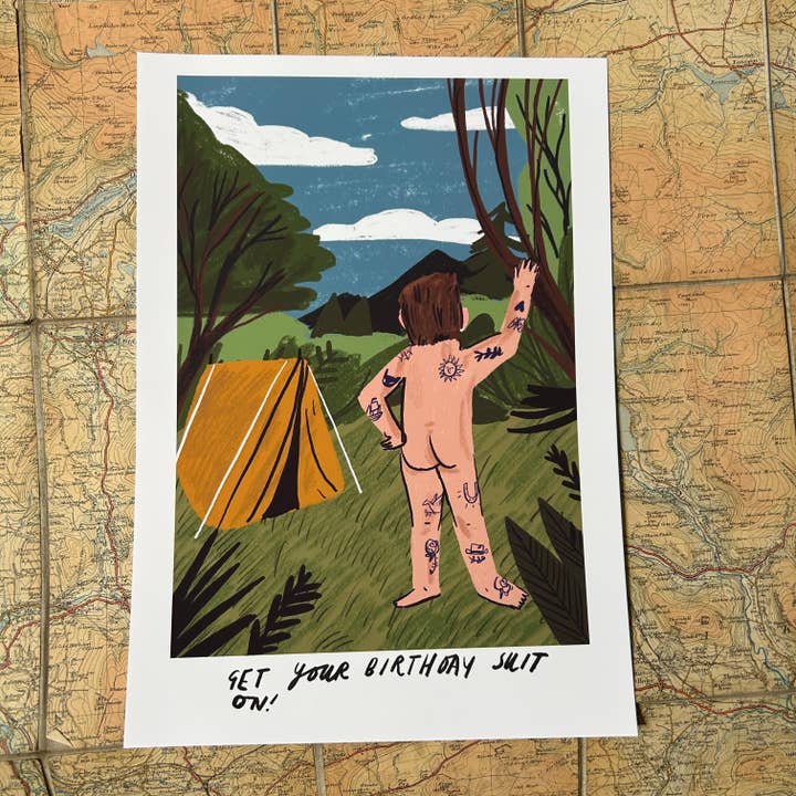 Geburtstagsanzug mit Aufdruck für den Großhandel von Dick Vincent Illustrations